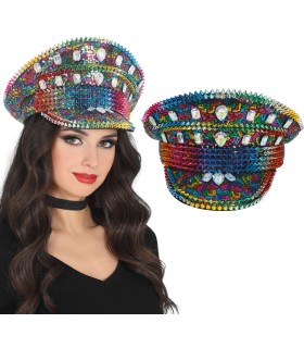 GORRA POLICIA MULTICOLOR TACHUELAS
